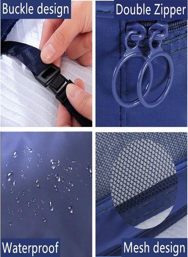 Lyrovo Nylon [UPDATED] 7pcs Travel Packing Cubes for clothes Laundry Toiletry Cosmetics Luggage Makeup Pouch Accessories Organizer Bag (Navy Blue) - Image 5