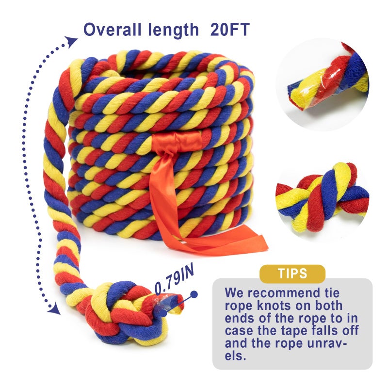 GULYMNA Tug of War Rope for Kids and Adults, 20/40/60FT Tug a War Rope for Outdoor Games Field Day Family Reunion Party Games, Summer Outside Yard Backyard Lawn Picnic Games, Team Building Games - Image 2