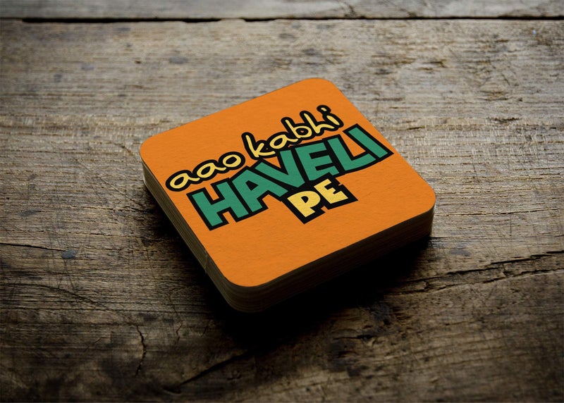 Yey Tea Coaster Set Desi Quotes Printed, MDF Wood Material Coasters for Home and Kitchen, Office Table, Dining Table, Home Decor (3.5x3.5 inches, Set of 4) - Image 4