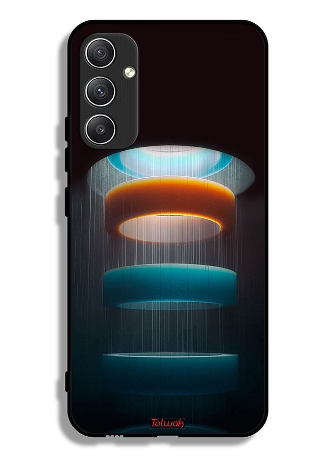 Tolwak Samsung Galaxy A34 5G Protective Case Cover Rings Art Pattern - Image 1