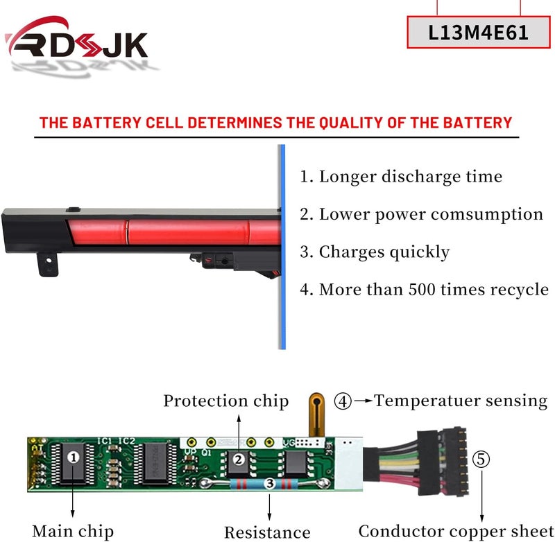 L13M4E61 L13S4E61 L13L4E61 L13S4A61 L13L4A61 L13M4A61 Laptop Battery for Lenovo M50-70 M50-70A Flex 2-14 2-14D 2-15 2-15D Flex2 14 14D 15 15D 20377 Series 121500260 121500261 2ICR19/66-2 7.44V 41.6Wh - Image 4