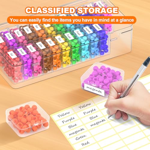 Profasion Bead Organizer Box, 24 PCS Clear Plastic Storage Containers Features Hinged Lid and Labels, Craft Storage Box for Jewelry, Diamonds, Clay Beads, Bracelets, Screws, Seeds, Small Parts - Image 3