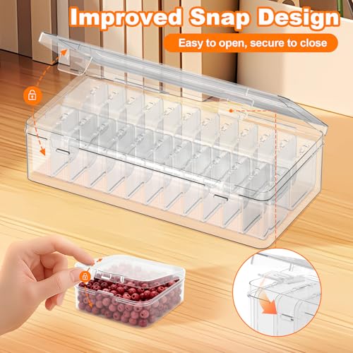 Profasion Bead Organizer Box, 24 PCS Clear Plastic Storage Containers Features Hinged Lid and Labels, Craft Storage Box for Jewelry, Diamonds, Clay Beads, Bracelets, Screws, Seeds, Small Parts - Image 5