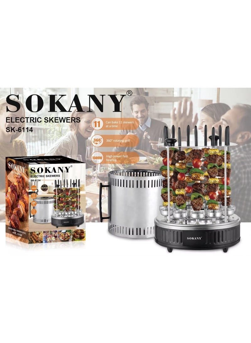 Sokany Electric Oven Home Smokeless BBQ Grill Automatic Rotating Barbecue Skewer Grilled Kebab Machine Barbecue Cup - Image 2