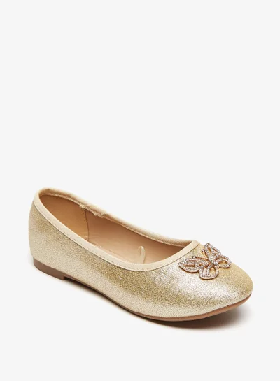 فلورا بيلا Butterfly Accent Round Toe Slip On Ballerina Shoes