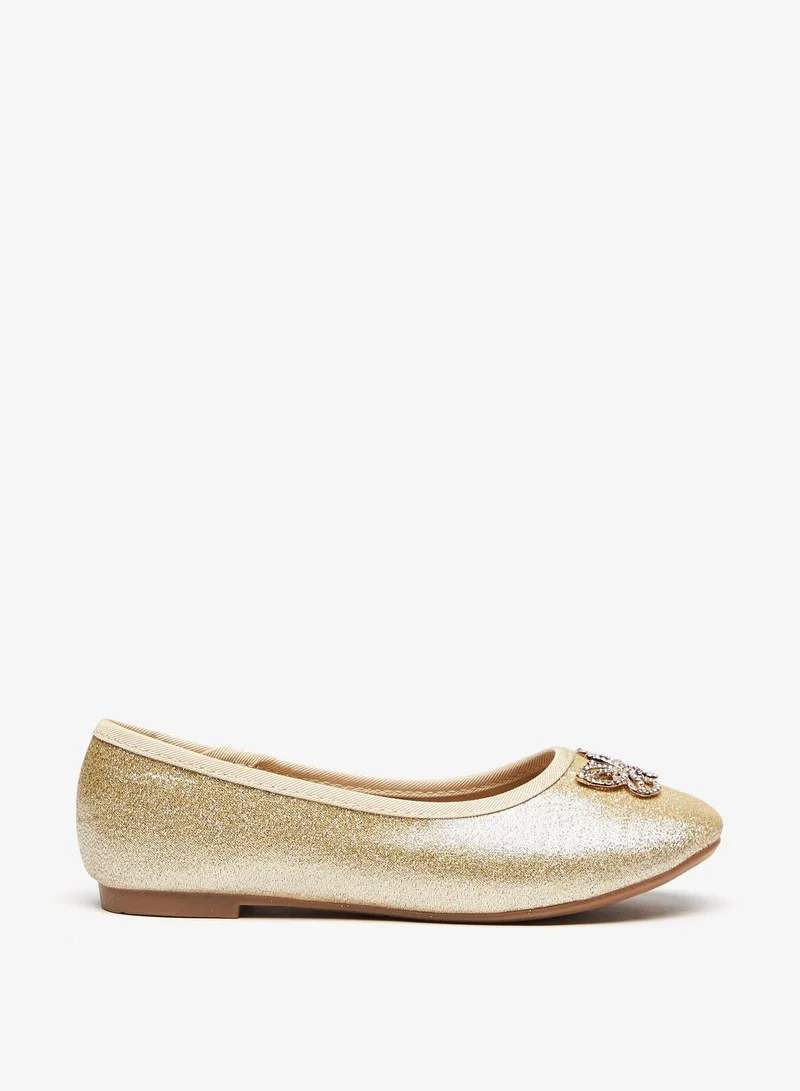فلورا بيلا Butterfly Accent Round Toe Slip On Ballerina Shoes