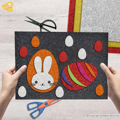 Lakeer Self Adhesive Sticky A4 Size Glitter Sparkles Foam Sheet with Sticky Back Pack of 10 Sheets (10 Colours x 1 Pcs Each) - Image 5
