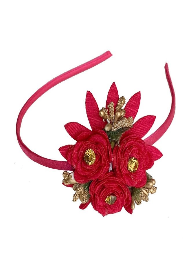 VinshBond Fancy Hair Band Flower Headband For Kids Girls Baby Head Band (Color- Pink) Pack of1 - Image 1
