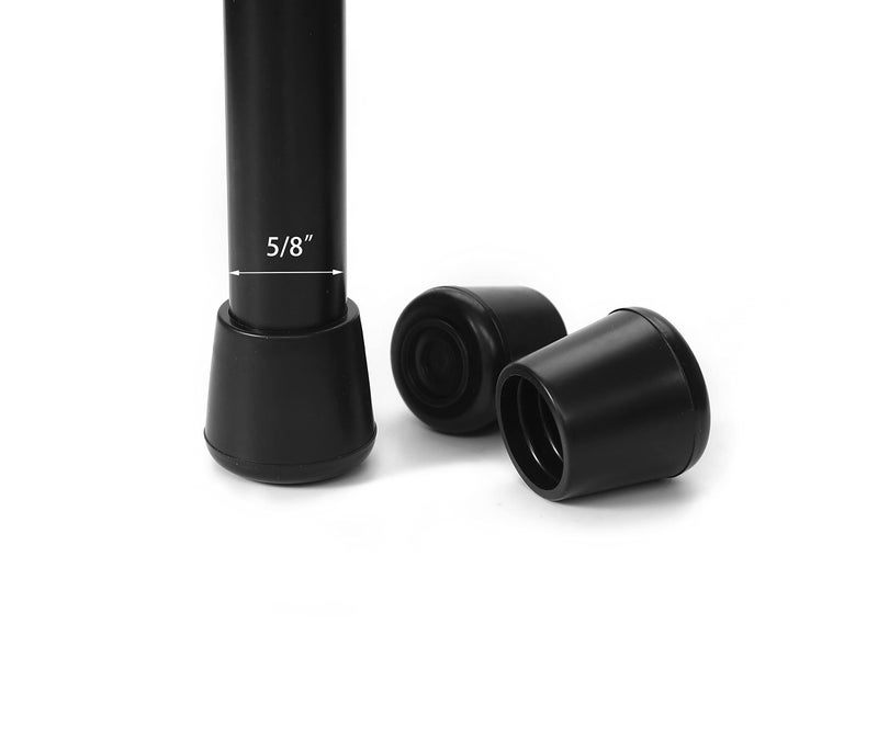 FURNIGEAR Chair Leg Tips Caps Non-Slip Rubber Leg Tips 5/8" Inner Diameter Chair Leg Floor Protectors Round Black 20 Pack - Image 1