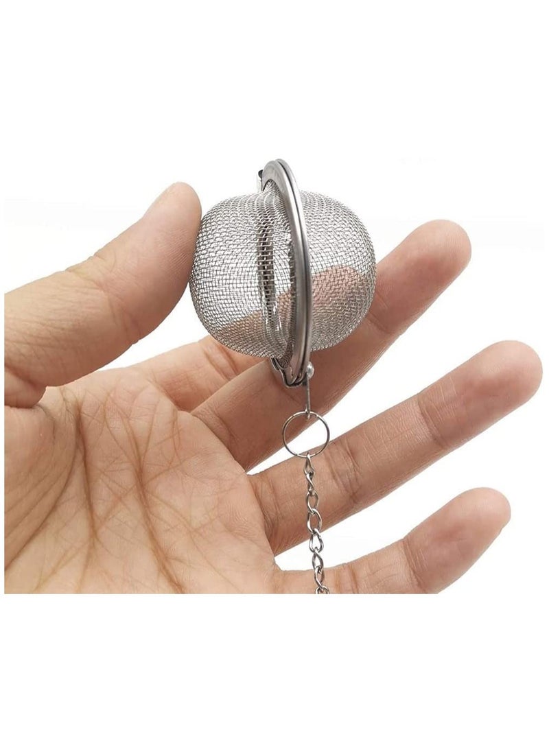 Y&D - Stainless Steel Tea Ball Mesh Infuser Strainers Premium Filter Interval Diffuser with Extended Chain Hook for Brew Loose Leaf and Spices Seasonings 3 Pcs - Image 1