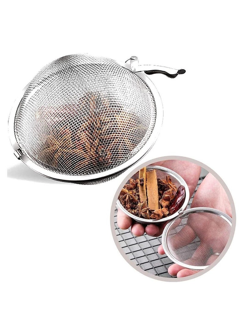 Y&D - Stainless Steel Tea Ball Mesh Infuser Strainers Premium Filter Interval Diffuser with Extended Chain Hook for Brew Loose Leaf and Spices Seasonings 3 Pcs - Image 1