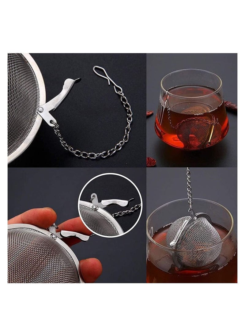 Y&D - Stainless Steel Tea Ball Mesh Infuser Strainers Premium Filter Interval Diffuser with Extended Chain Hook for Brew Loose Leaf and Spices Seasonings 3 Pcs - Image 1