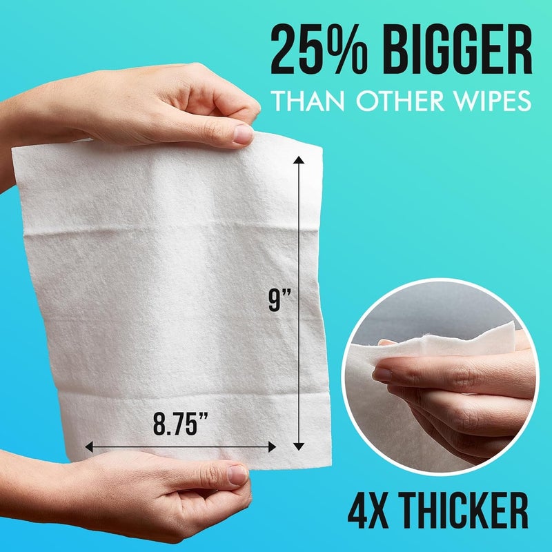scrubzz Extra Large Bath Wipes For Adults Bathing No Rinse - 120 Disposable Body Cleansing Wipes For Men  Women & Elderly - Great For Gym  Camping  Post Surgery - Shower Wipes - Lavender - Image 5
