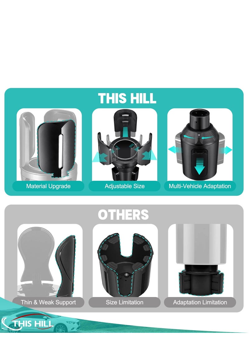 SYOSI Cup Holder Expander for Car - All Purpose Car Cup Holder Expander with Adjustable Adapter and Holder, Compatible with 10-64 oz Large Bottles & Cups & Drinks - Image 3