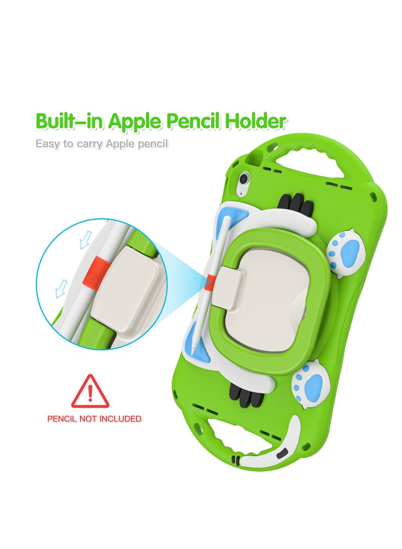 GULFLINK Cute Cat Kids Case with 360° Rotating Handle for ipad 10th 10.9 inch 2022（A2757/A2777）Green - Image 3