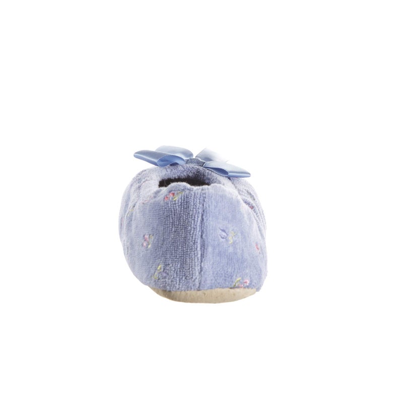 isotoner Women's Ballerina Slippers, Periwinkle Soft Tie Bow, 8-9