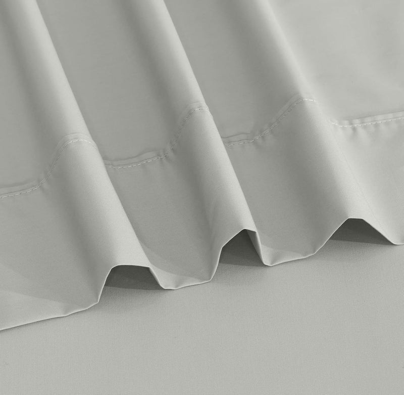 Ruvanti 100% Cotton Twin Sheets Set, 3 Pieces, Soft & Breathable Percale Weave Bedding, Deep Pocket 16", Hotel Standard, Crisp Cool Feel, Durable, Perfect Dyed Bed Sheet, Silver - Image 4