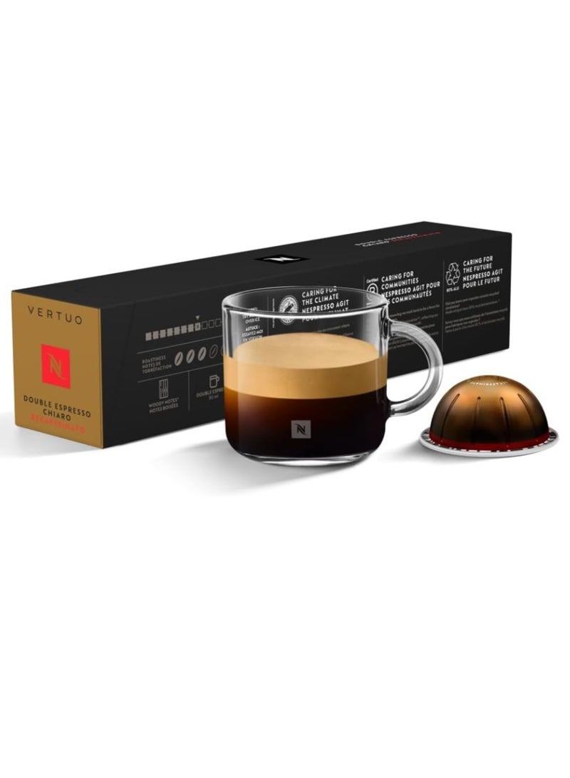 Nespresso VertuoLine Double Espresso Chiaro Decaffeinato Coffee Capsules, Intensity 8, 10 Capsules, Pack of 1 - Image 1