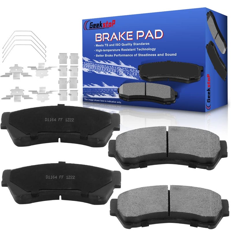 Front 4pc Ceramic Brake Pads for 20062012 Ford Fusion 20072012 Lincoln MKZ 2006 Lincoln Zephyr 20082013 Mazda 6 20062011 Mercury Milan D1164 Brake Pads Front Set