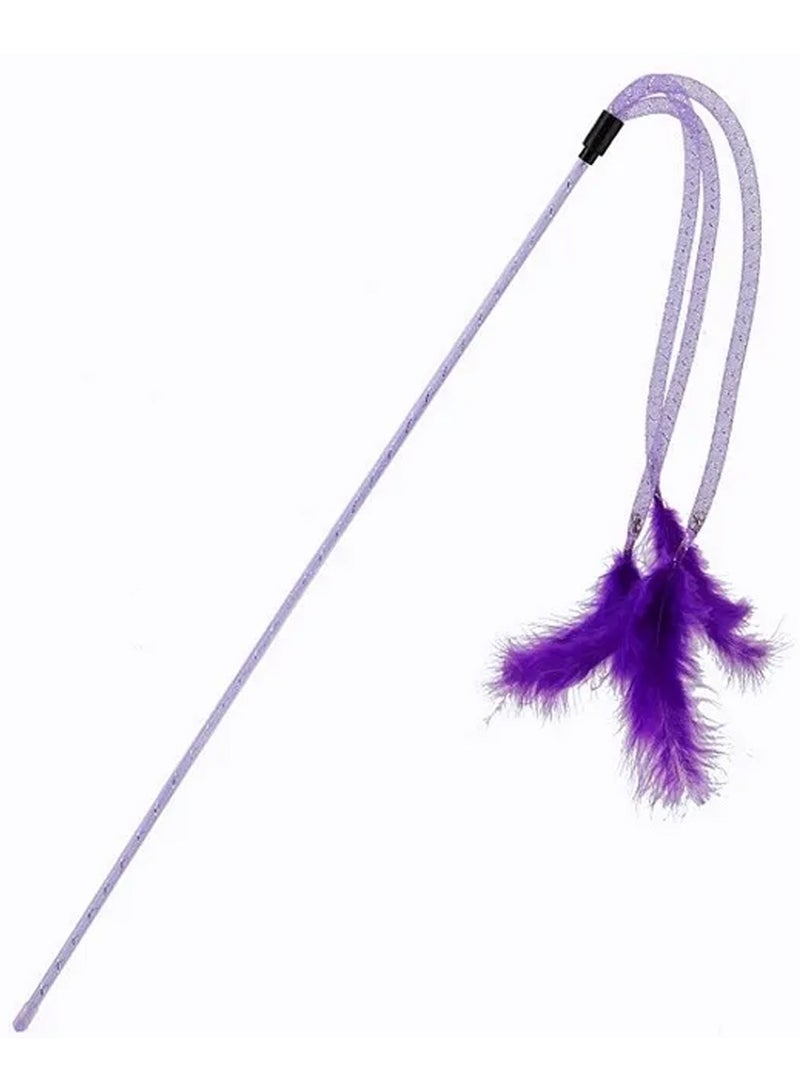 Elastic Tassel Teasing Long Handle with Feather Interactive Cat Toy