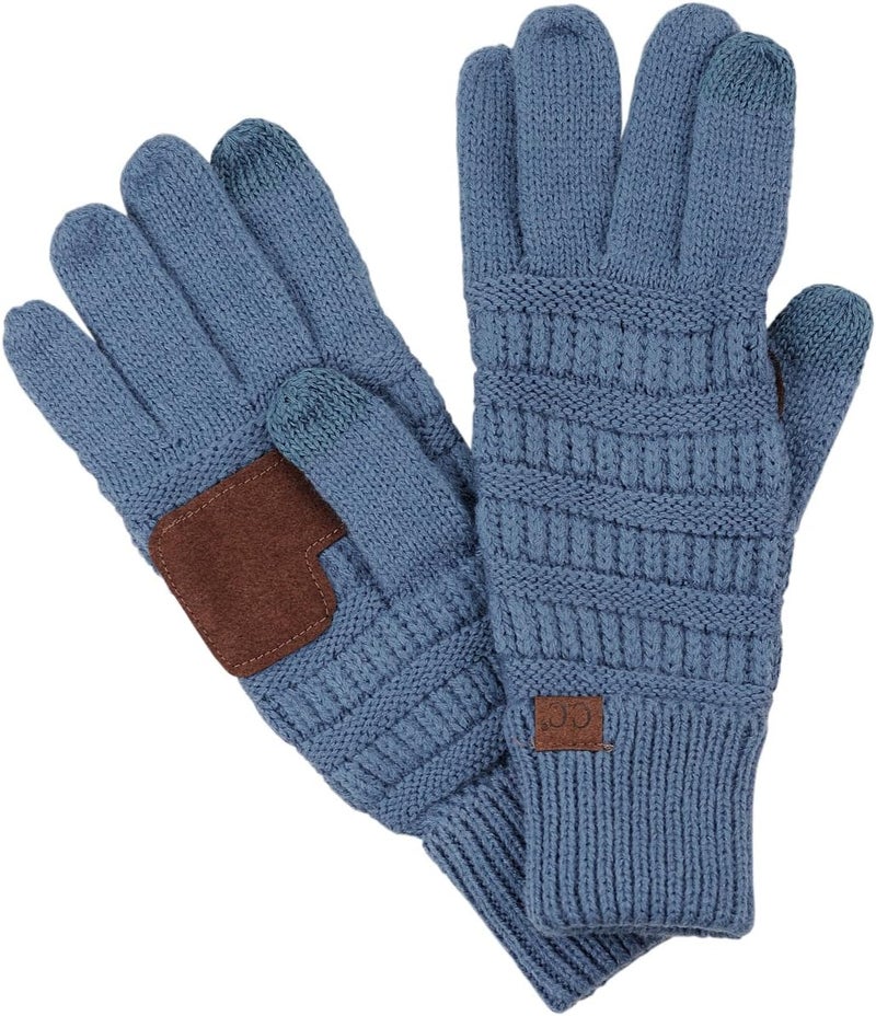 Cc Unisex Cable Knit Winter Warm Anti-Slip Touchscreen Texting Gloves - Image 1