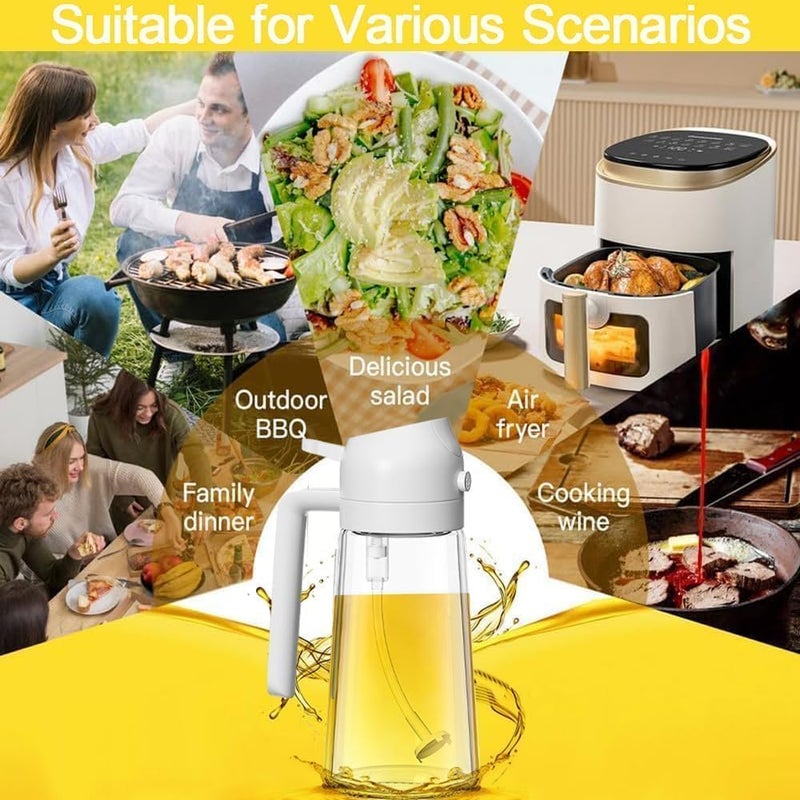 Rymel 2-in-1 Oil Dispenser Bottle with Spray and Pour Functions, Integrated Kitchen Oil Container, Glass Bottle, Dual Mode Dispensing for Cooking, BBQ, Salad - Image 3