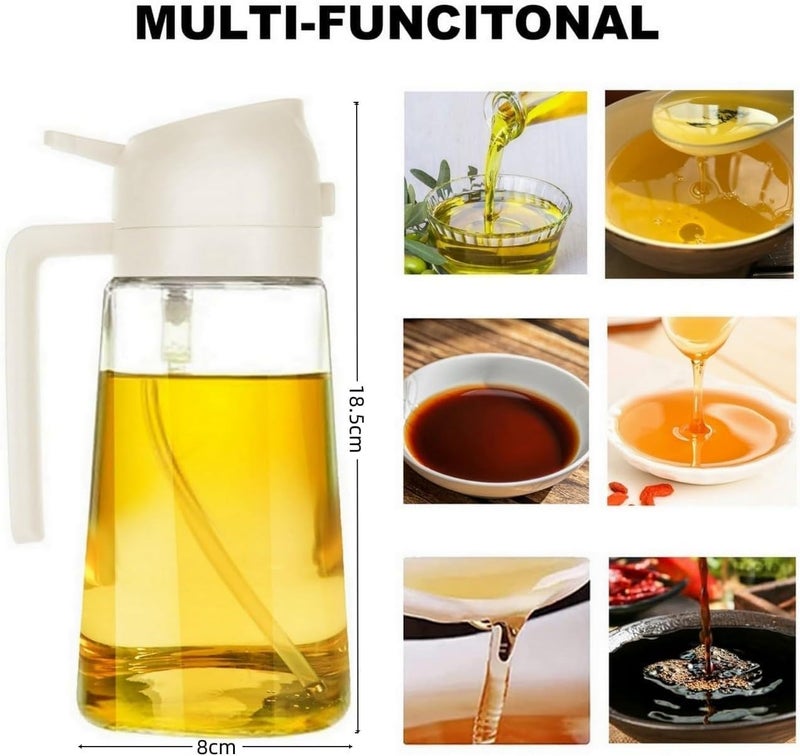 Rymel 2-in-1 Oil Dispenser Bottle with Spray and Pour Functions, Integrated Kitchen Oil Container, Glass Bottle, Dual Mode Dispensing for Cooking, BBQ, Salad - Image 5