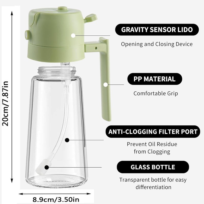 Rymel 2-in-1 Oil Dispenser Bottle with Spray and Pour Functions, Integrated Kitchen Oil Container, Glass Bottle, Dual Mode Dispensing for Cooking, BBQ, Salad - Image 4