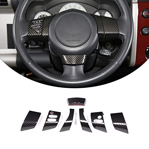 LLKUANG ABS Car Steering Wheel Cover Button Trim Frame for Toyota FJ Cruiser 2007-2021 Steering Wheel Decoration Accessories-7PCS - Image 1