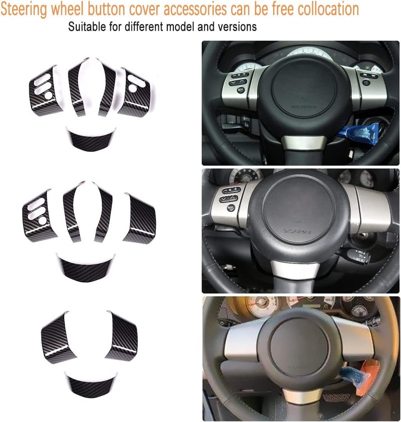 LLKUANG ABS Car Steering Wheel Cover Button Trim Frame for Toyota FJ Cruiser 2007-2021 Steering Wheel Decoration Accessories-7PCS - Image 2