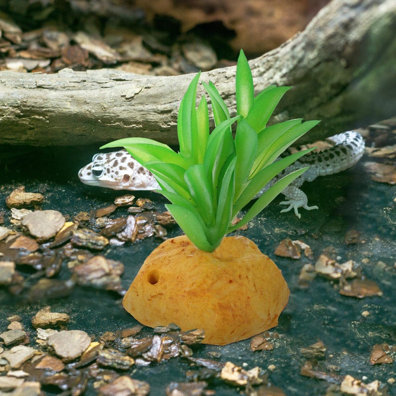 Artificial Reptile Plants Terrarium Decor Green Lizard Tank Accessories Habitat - Image 5