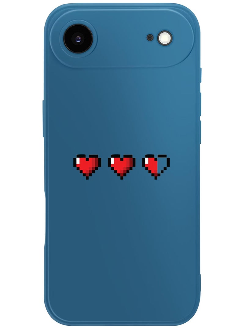 Theodor Protective Slim Fit Case Liquid Silicone Cover with Full Body Protection Anti-Scratch Shockproof Case For Apple iPhone 17 Air (Blue) 3 Hearts - Image 1