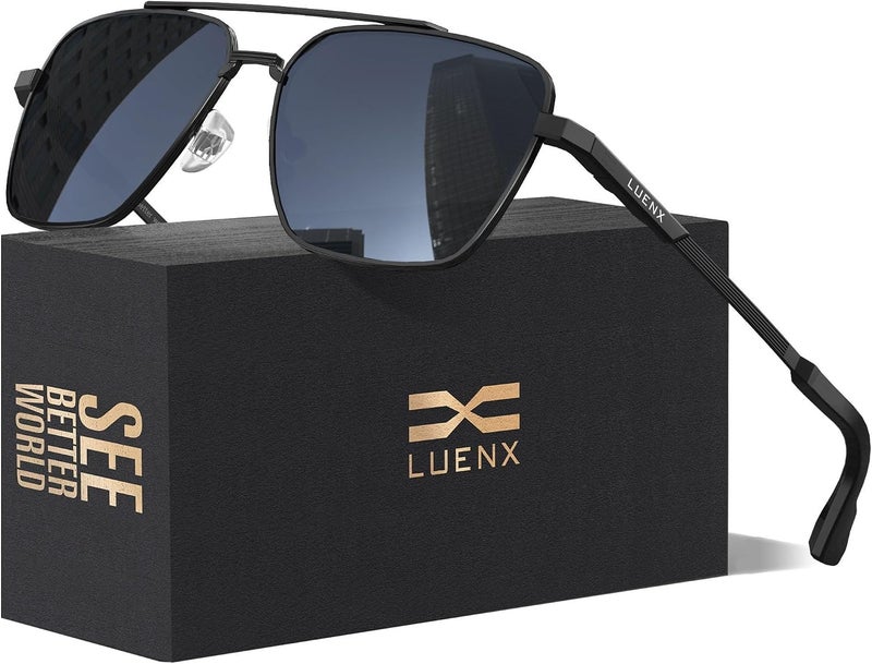 LUENX Aviator Sunglasses for Men Women Polarized - UV400 Protection, Stylish Shades 59 MM, Driving, Outdoor Activities - Image 1