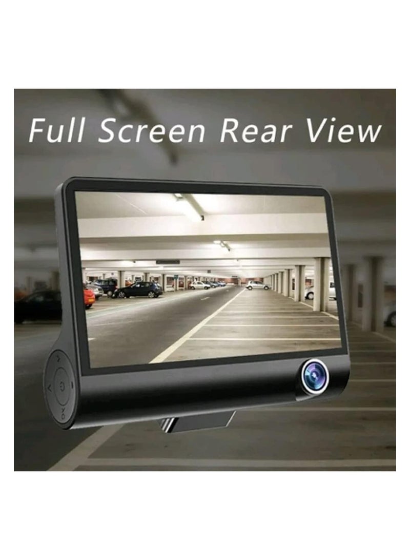 نظام تسجيل فيديو بكاميرا مزدوجة للرؤية الخلفية مع شاشة رقمية 1.5 - شاشة DVR عالية الدقة 1296 بكسل لكاميرا داش تتميز بشاشة مدمجة بمستشعر G ودعم تسجيل الفيديو الحلقي. - Image 4