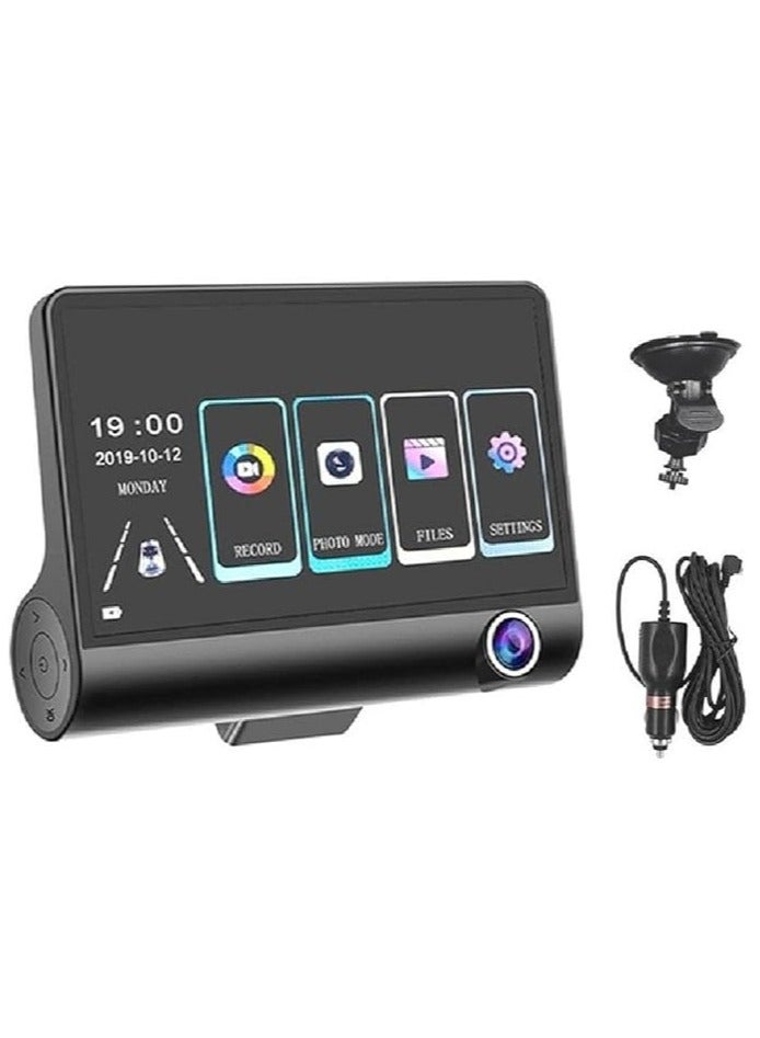 نظام تسجيل فيديو بكاميرا مزدوجة للرؤية الخلفية مع شاشة رقمية 1.5 - شاشة DVR عالية الدقة 1296 بكسل لكاميرا داش تتميز بشاشة مدمجة بمستشعر G ودعم تسجيل الفيديو الحلقي. - Image 3