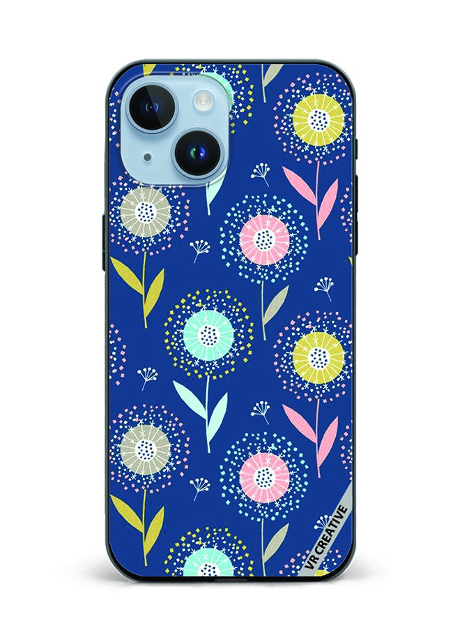 VR CREATIVE Protective Case Cover For Apple iPhone 15 Flower Design Multicolour - Image 1