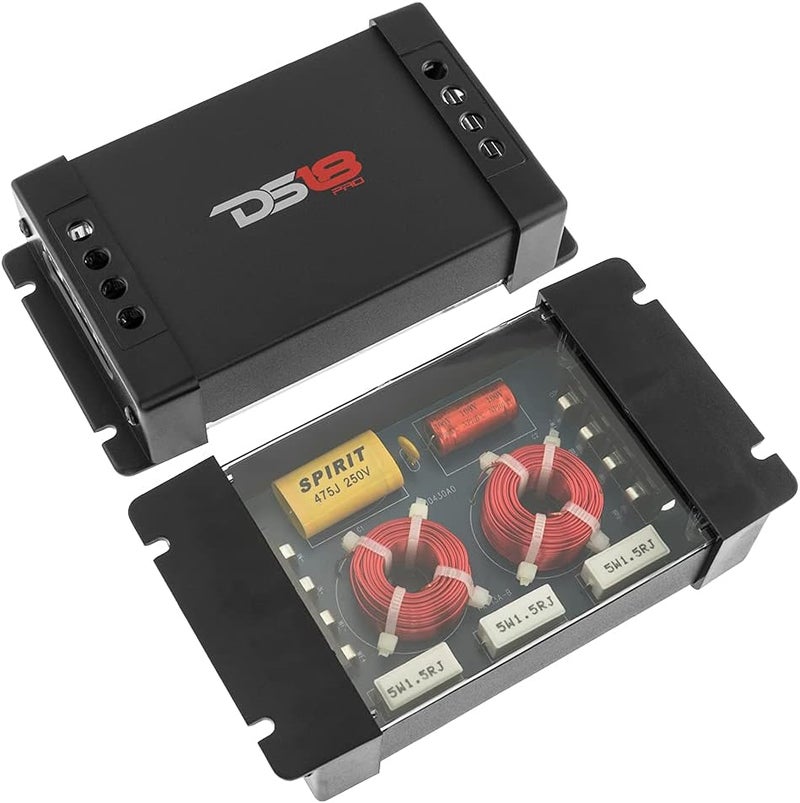 DS18 PRO-CFX 2-Way Car Audio Passive Crossover, Great for Tweeters & Mid-Range Speakers - Power Handling Up to 300 Watts (2 Pack) - Image 1