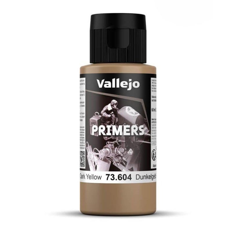Vallejo فاليجو - لون برايمر السطح | أصفر داكن ألماني 60 مل (2.02 أونصة سائلة) | لمسة غير لامعة وتجفيف سريع | مثالي للرسم بالهواء ولصق ممتاز على التماثيل والنماذج المقياس - Image 1