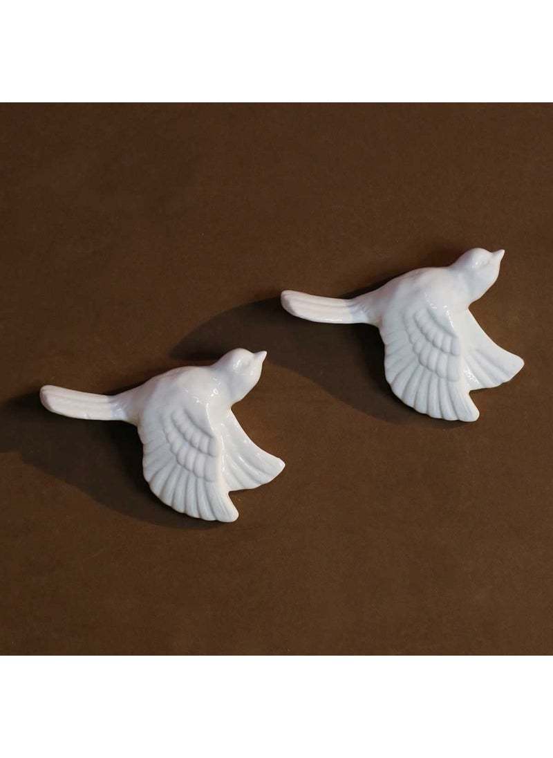 Wonderland Wonderland Imported Wall Hanging Ceramic Birds-Medium (Set of 2)  - Image 1