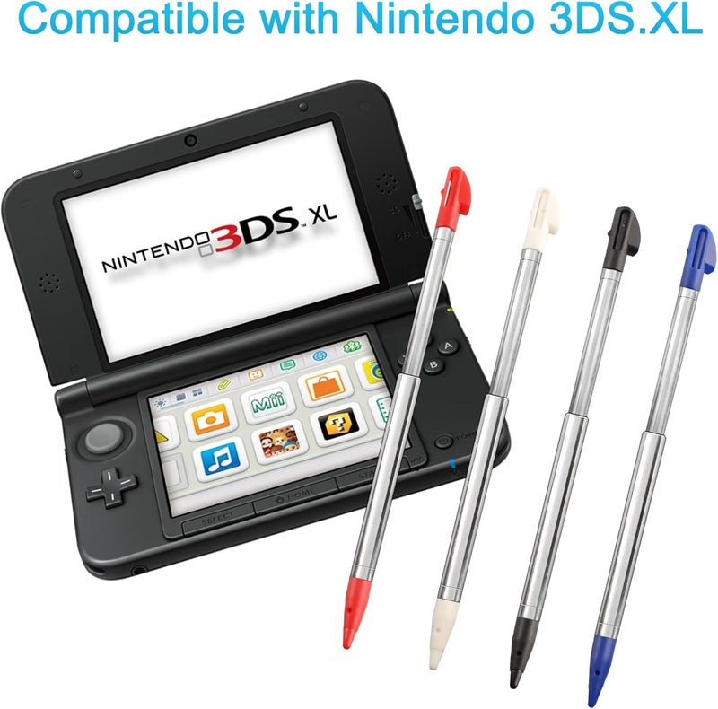 قلم ستايلس لجهاز 3DS XL، قلم ستايلس معدني قابل للسحب بديل متوافق مع نينتندو 3DS XL، مجموعة أقلام ستايلس لمس 4 في 1 متعددة الألوان لجهاز 3DS XL - Image 2