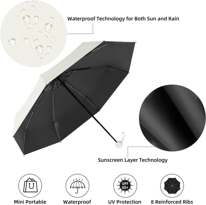 KEEKOS Umbrella, UV Big Size Umbrella for Sun Protection Rain Windproof Strong large 2 fold for men women kids boys girls Perfect small & stylish Windproof & Compact (Black.) - Image 4