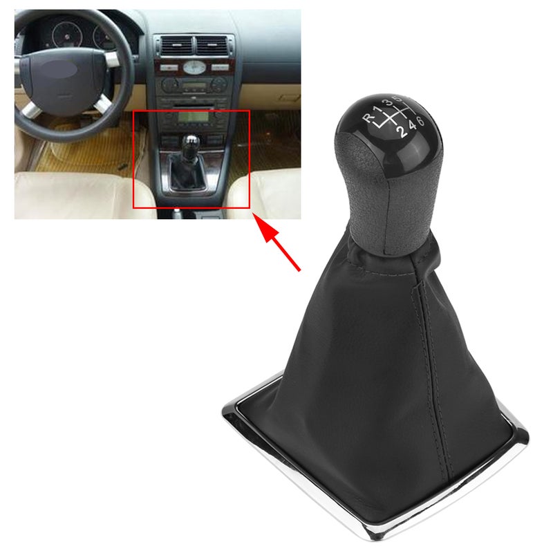6 Speed Gear Stick Shift Knob   Gaiter Boot Cover for Ford Focus MK2 2004-2008 - Image 1
