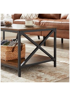 AGD Coffee Table with storage shelf and X-shaped steel frame  - Image 4