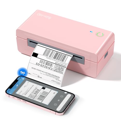 Gloryang Bluetooth Thermal Shipping Label Printer, 4X6 Inkless Label Machine for iOS, Android, Laptop, Wireless Printer for Small Business, Compatible with Amazon, UPS, Shopify, Pink - Image 1