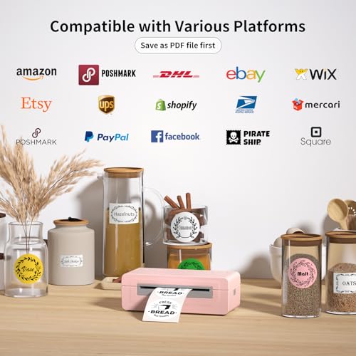 Gloryang Bluetooth Thermal Shipping Label Printer, 4X6 Inkless Label Machine for iOS, Android, Laptop, Wireless Printer for Small Business, Compatible with Amazon, UPS, Shopify, Pink - Image 5