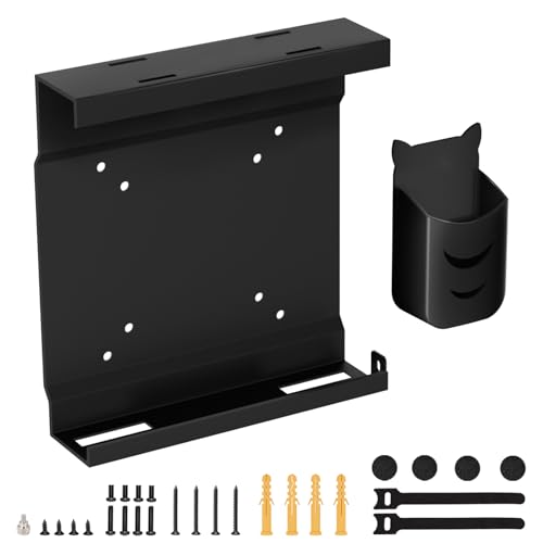 Varghesyla Mount for Dell Micro PC Wall VESA and Under Desk Mount for Dell OptiPlex MFF 7050 7080 5070 7020 7060 7090 7010 3060 3050 for Dell Pro Micro QCM1250 Business Mini PC Mounting Bracket with Pen Holder - Image 1