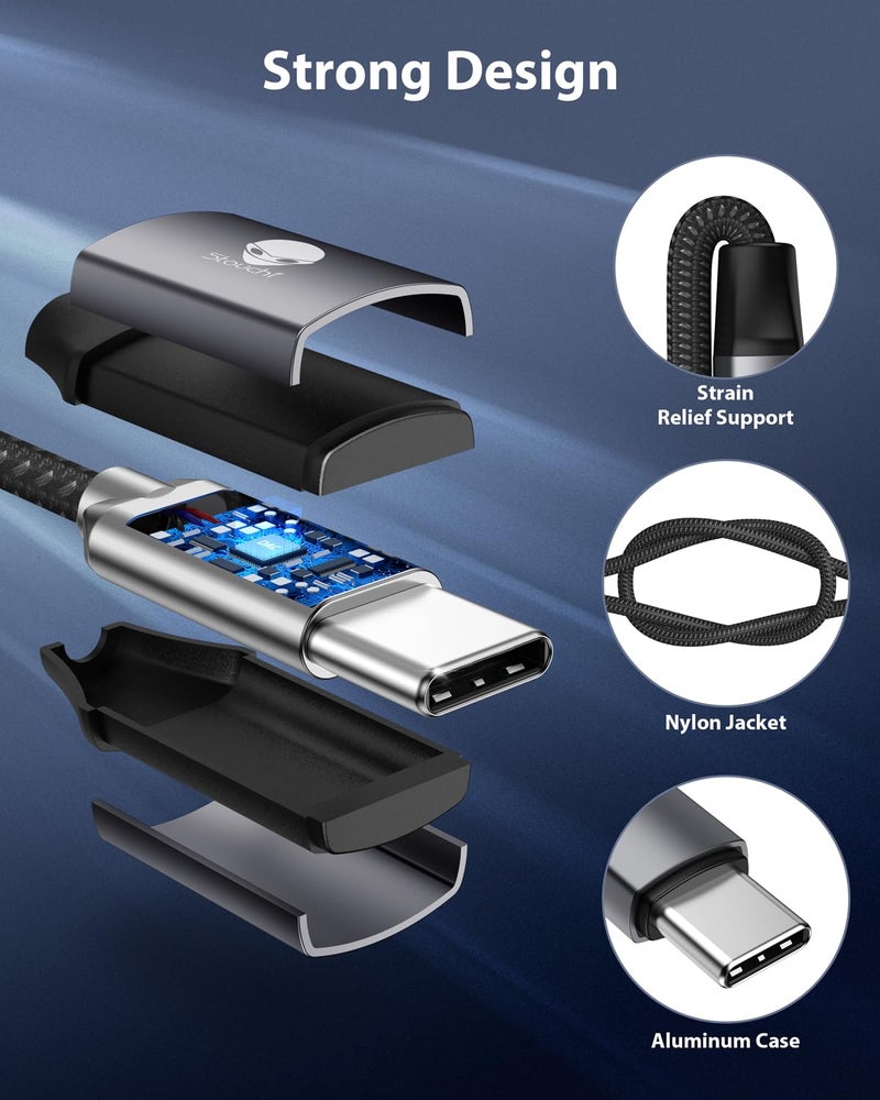 Stouchi محول صوت USB C إلى 3.5 مم (عبوتان) كابل جاك سماعة رأس نوع C شريحة DAC عالية الدقة لجهاز iPhone 17/16/15، Pixel 9/8/7/6، iPad، Samsung Galaxy S25 S24 S23 Ultra - رمادي - Image 4