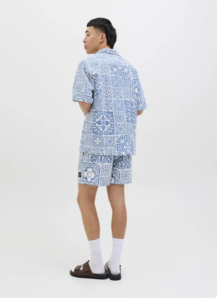 جاك اند جونز Swim Aop Tiles Drawstring Shorts