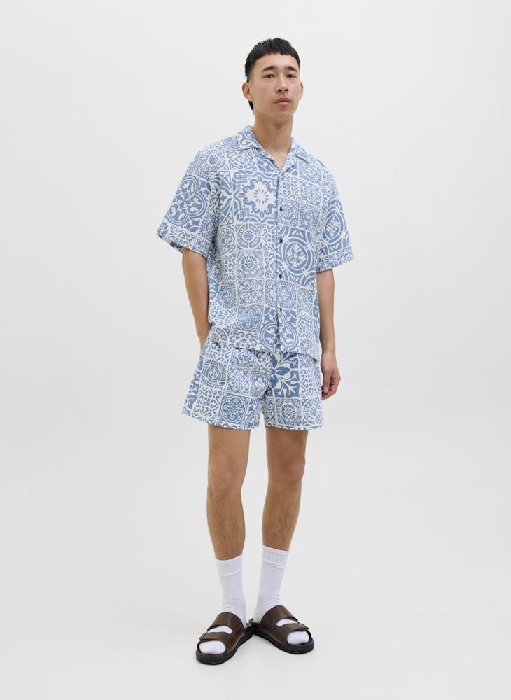 JACK & JONES Swim Aop Tiles Drawstring Shorts  - Image 4