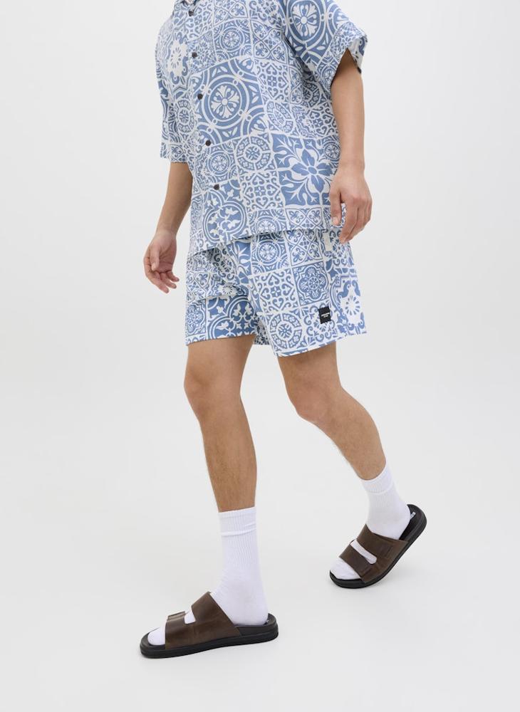 JACK & JONES Swim Aop Tiles Drawstring Shorts  - Image 3